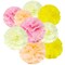 Wrapables Set of 12 Tissue Pom Pom Party Decorations for Weddings, Birthday Parties Baby Showers and Nursery Decor, Pink/Peach/Ivory/Yellow